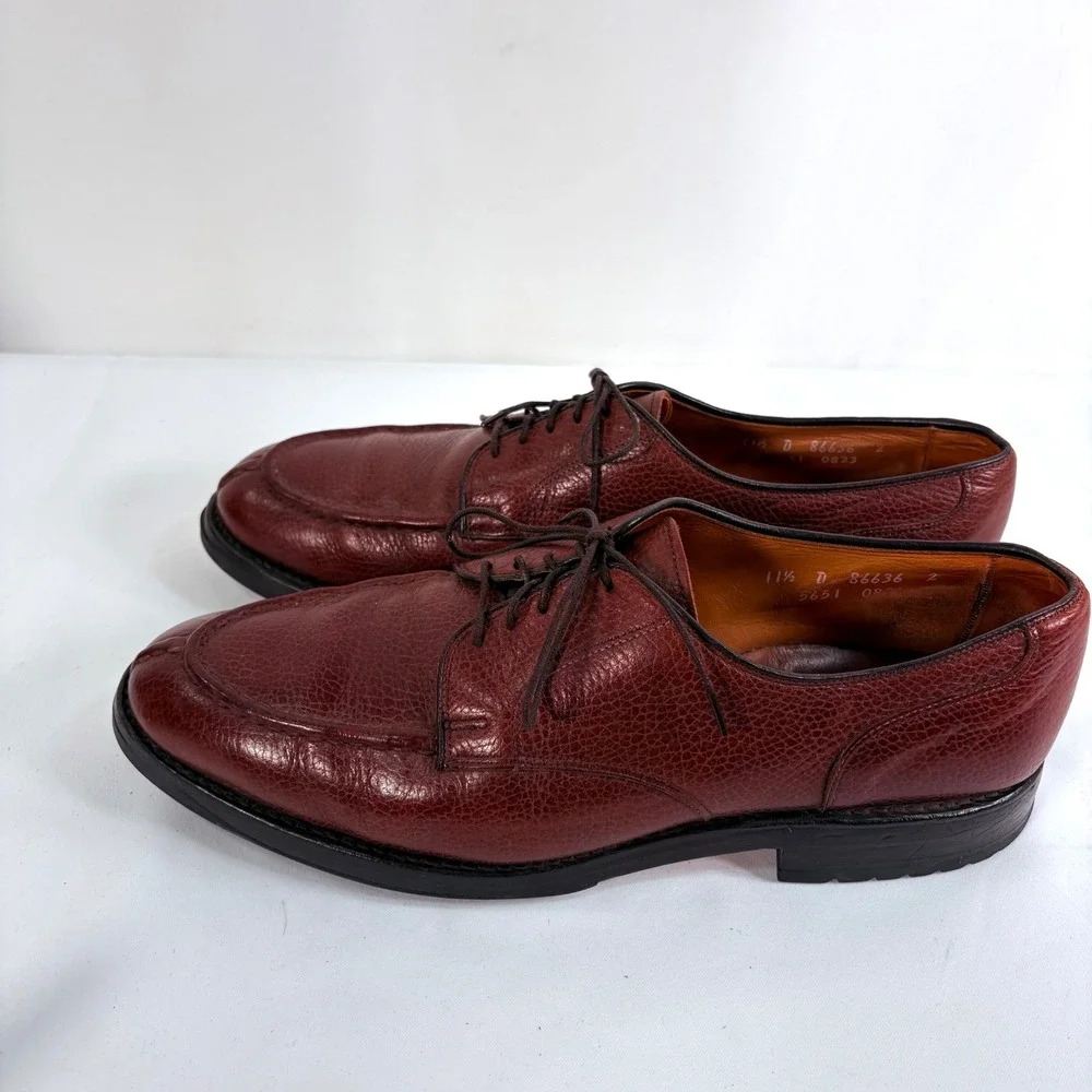 Allen Edmonds Canton Oxford Shoes  Pebble Leather Split Toe 11.5 D Vibram Sole